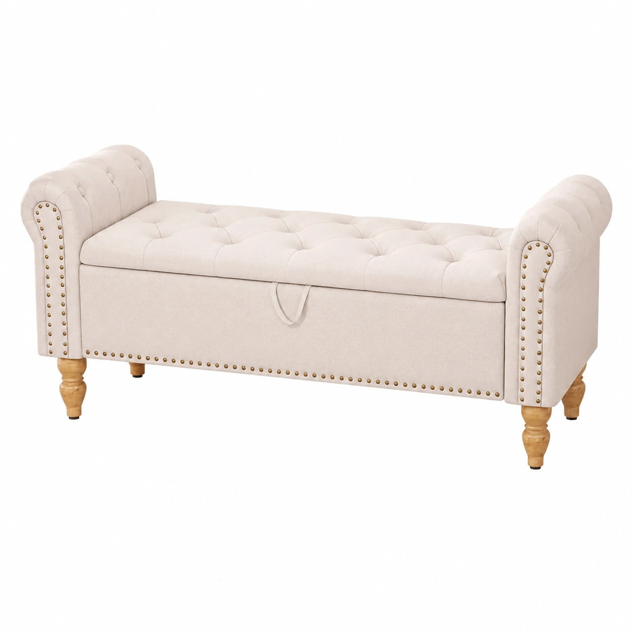 Contenitore 130cm, Pouf Contenitore, Panca Poggiapiedi Pieghevole, Capacità di Carico di 150 kg, Rivestimento in Lino