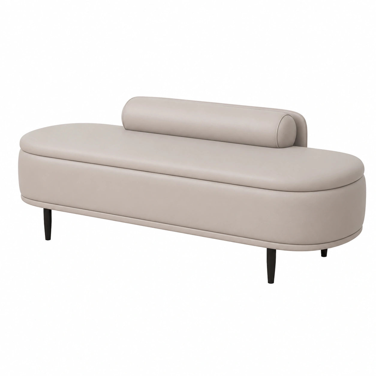 Panca contenitore ottomana, Panca ingresso camera da letto, Pouf imbottito in pelle PU per camera da letto fine letto, con ampio spazio