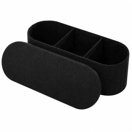 Panca Contenitore Ovale Cassapanca Portaoggetti Pouf Organizzatore Contenitore Carico 299,37 kg per Letto con Ampio Spazio di Stoccaggio, per Camera