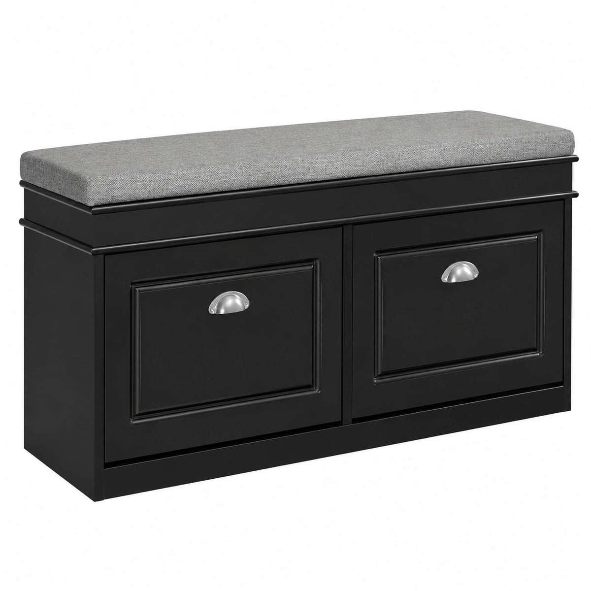 Panca scarpiera con cuscino 104 × 24 × 51cm per ingresso, Cassapanca contenitore in MDF E1 FSC con ripiani regolabili, seduta imbottita, portata