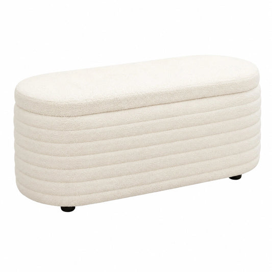 Pouf Contenitore Panca Fondo letto Pelliccia, 115cm