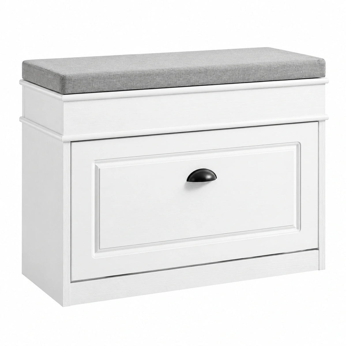 Panca Scarpiera con Seduta 75 × 24 × 54cm per Ingresso, Scarpiera contenitore in legno, salvaspazio slim con vano portaoggetti, Effetto Legno Bianco