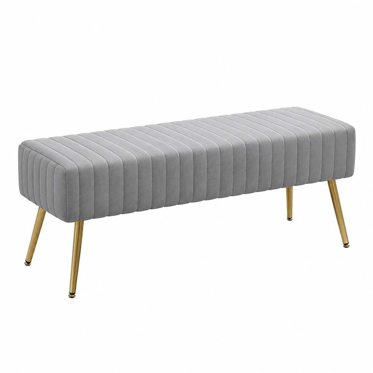 Panca Fondo Letto, Panca Imbottita da Ingresso 113.5 × 36.5 × 43cm, Sgabello per Scarpe in Velluto Poggiapiedi Cassapanca per Camera da Letto