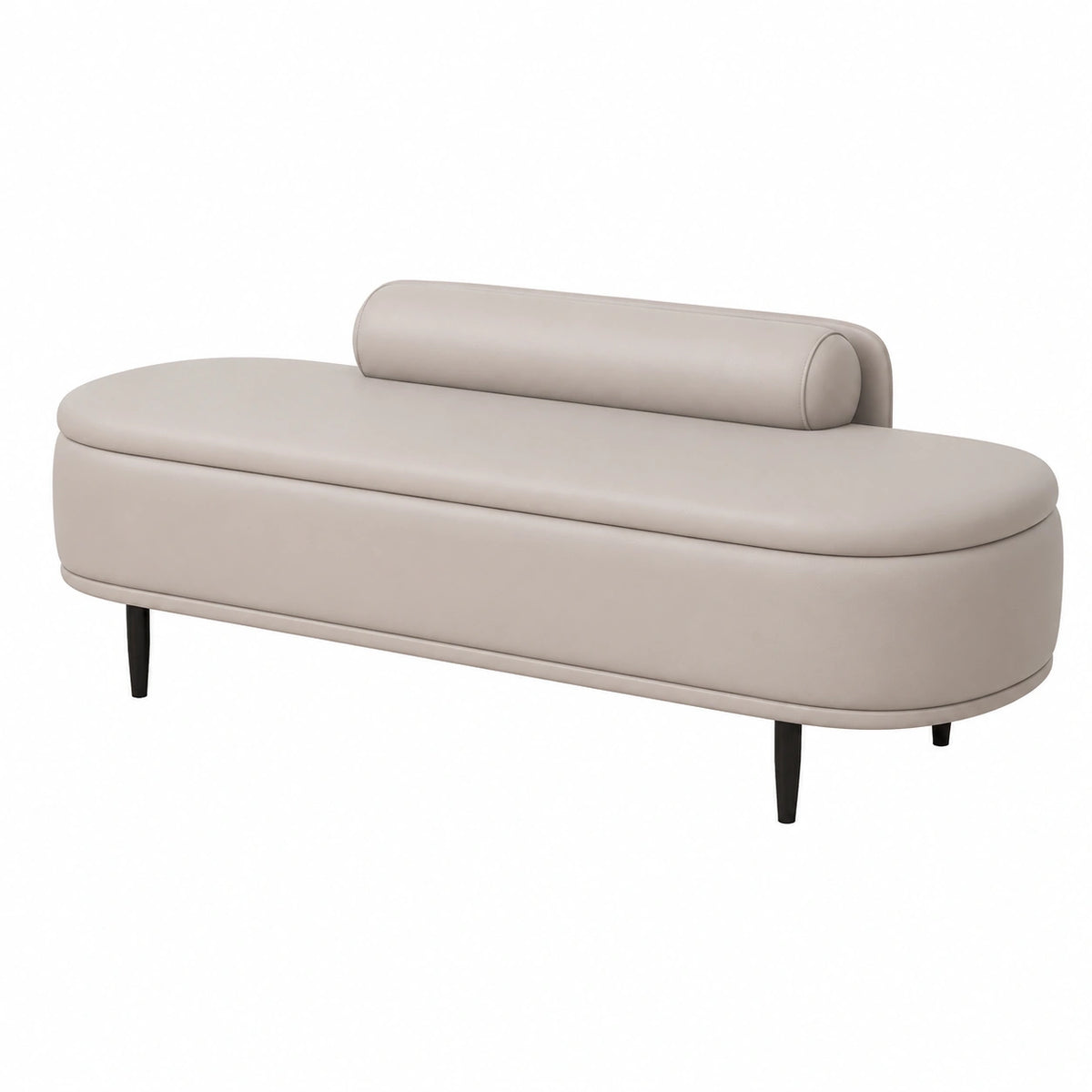 Panca contenitore ottomana, Panca ingresso camera da letto, Pouf imbottito in pelle PU per camera da letto fine letto, con ampio spazio